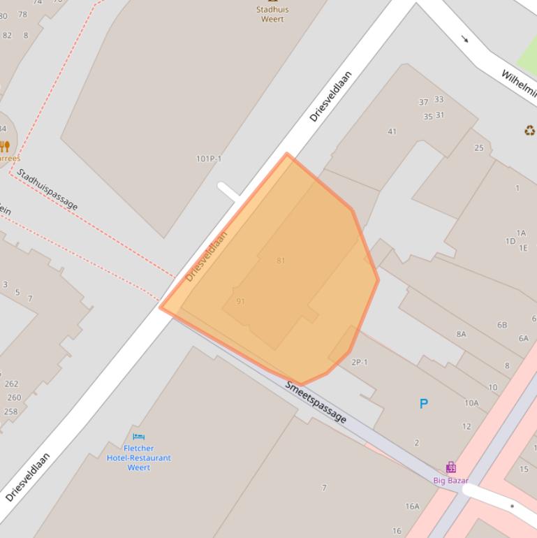 Kaart van postcodegebied 6001KD.