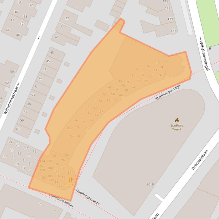 Kaart van postcodegebied 6001KK.