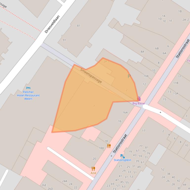 Kaart van postcodegebied 6001KM.