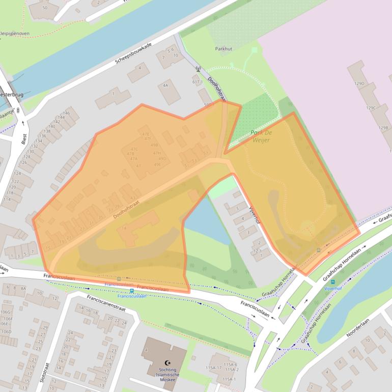 Kaart van postcodegebied 6001XZ.