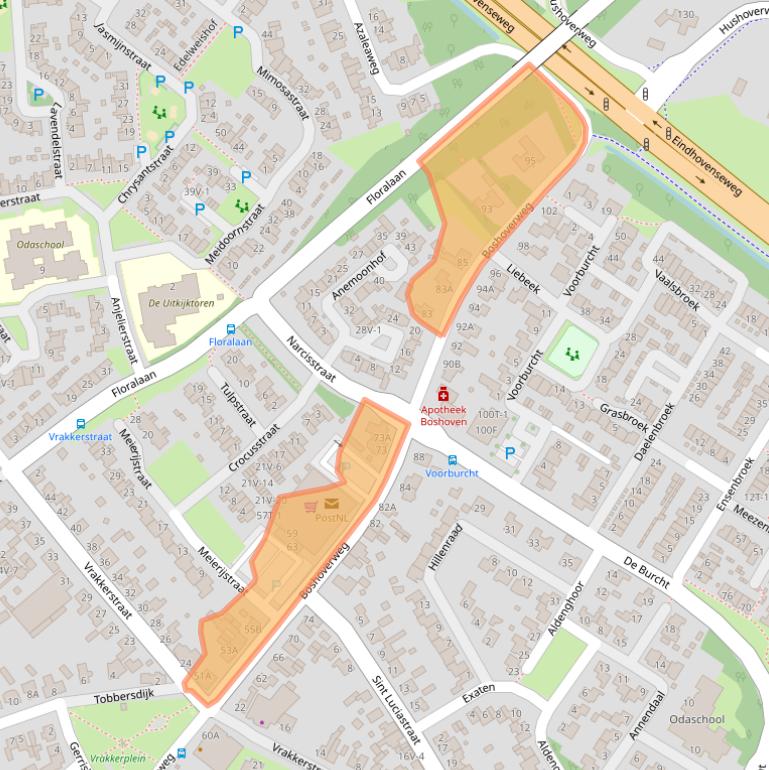 Kaart van postcodegebied 6002AM.
