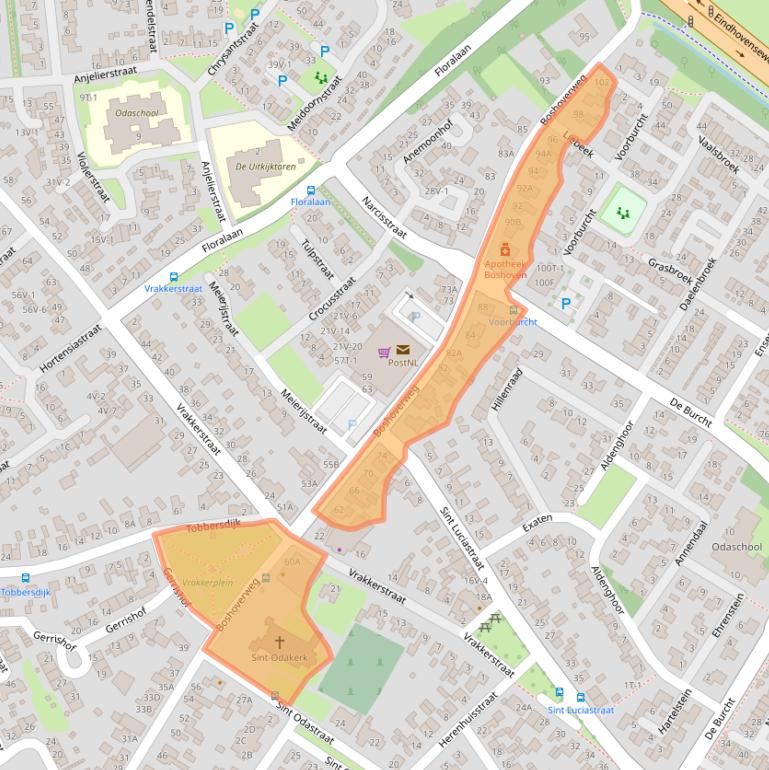 Kaart van postcodegebied 6002AP.
