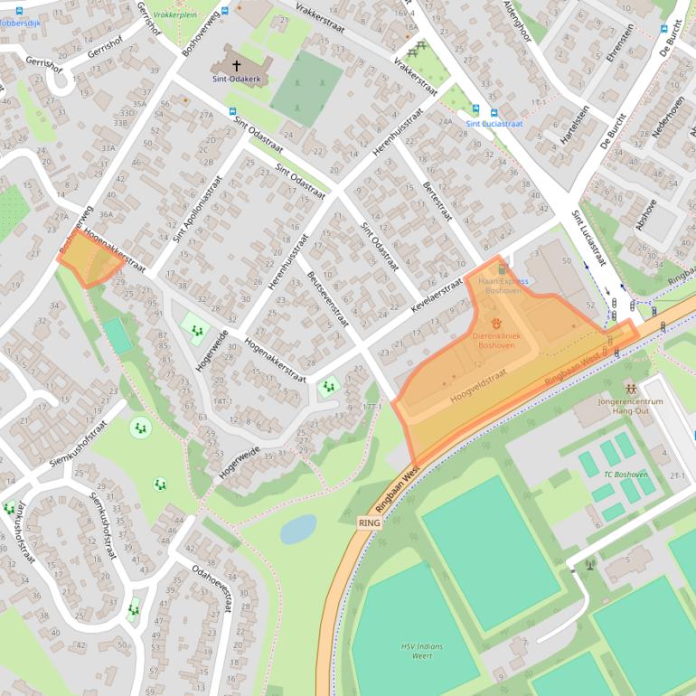 Kaart van postcodegebied 6002BS.