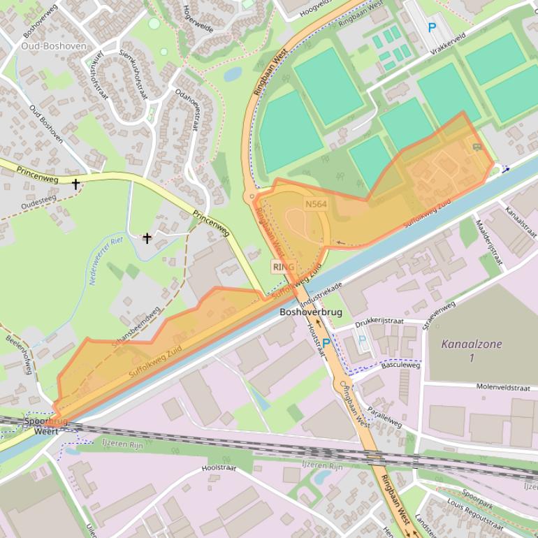 Kaart van postcodegebied 6002RX.