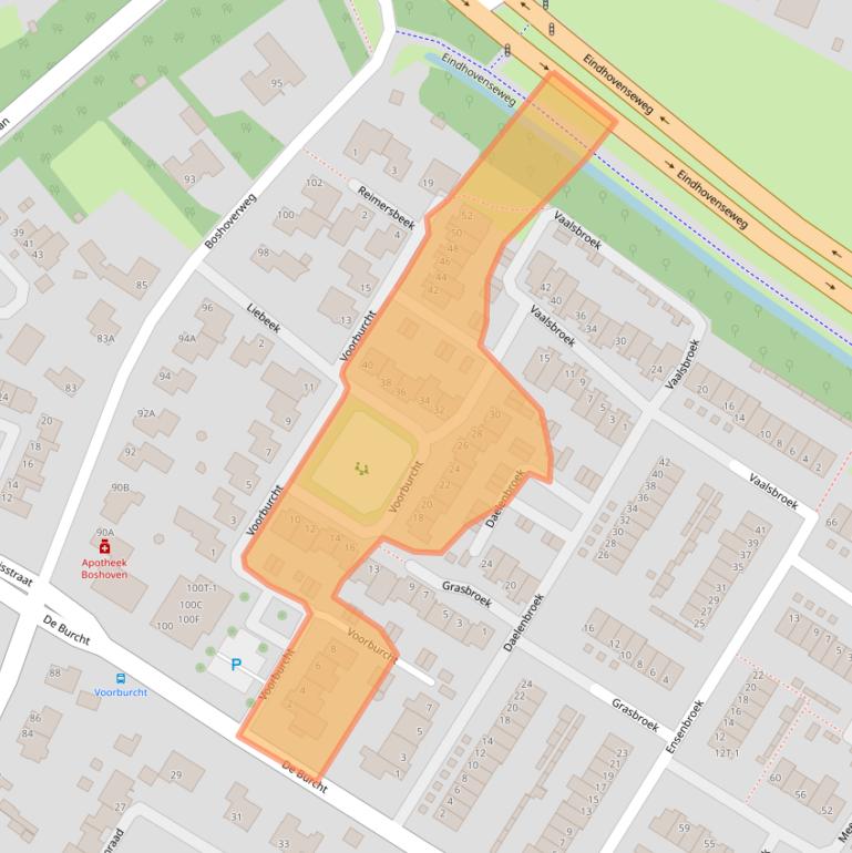 Kaart van postcodegebied 6002VX.