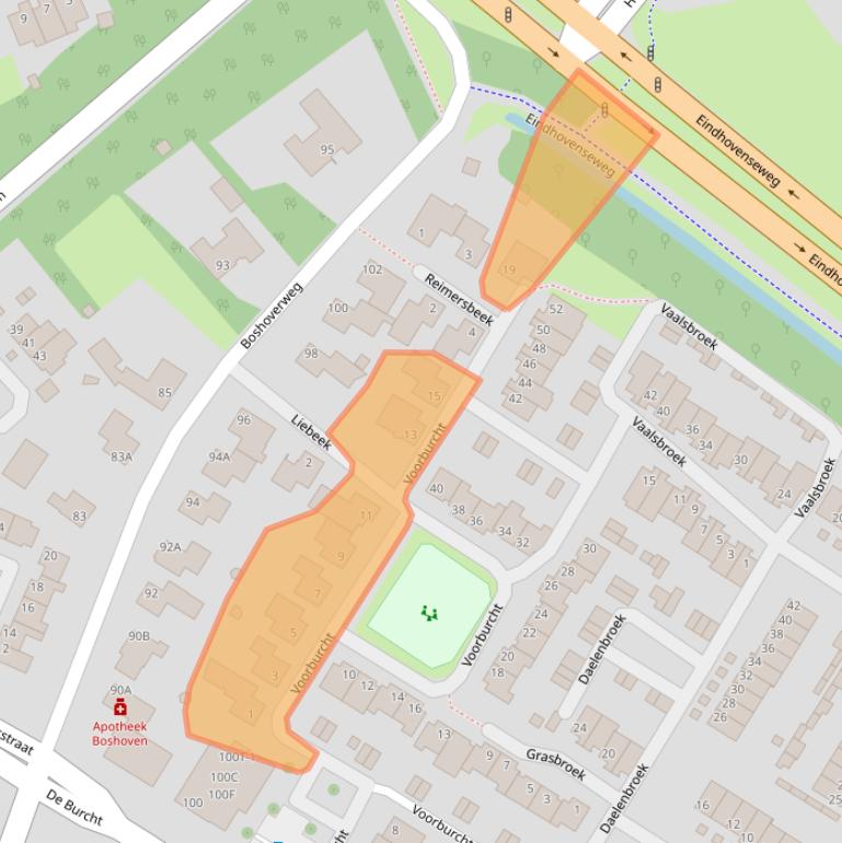 Kaart van postcodegebied 6002VZ.