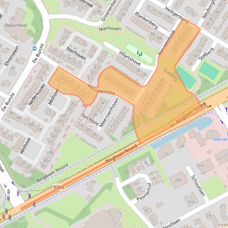 Kaart van postcodegebied 6002XG.
