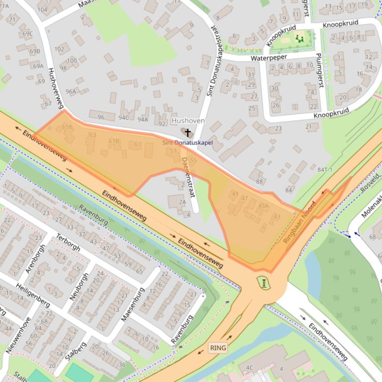 Kaart van postcodegebied 6003AA.