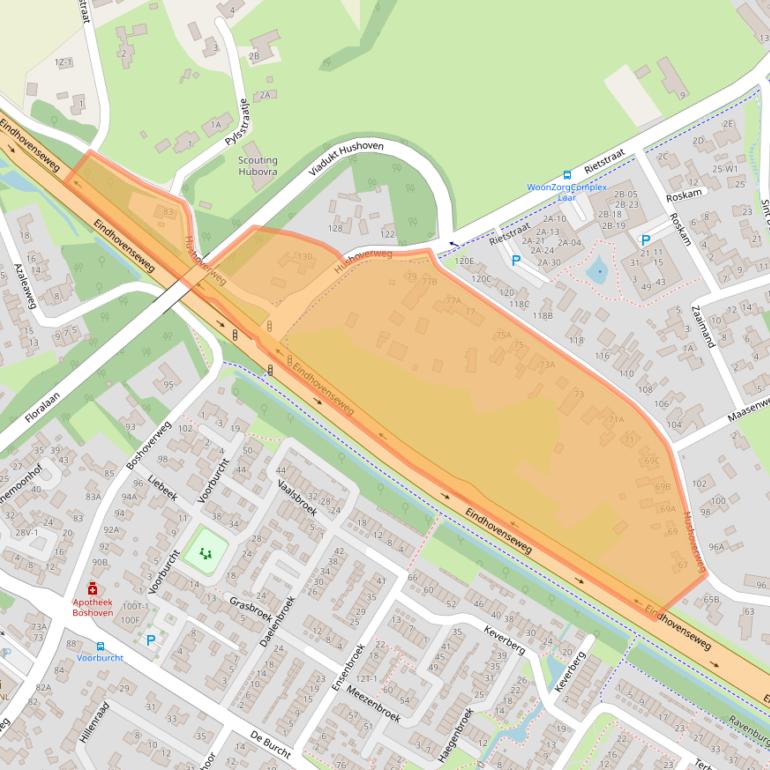 Kaart van postcodegebied 6003AB.