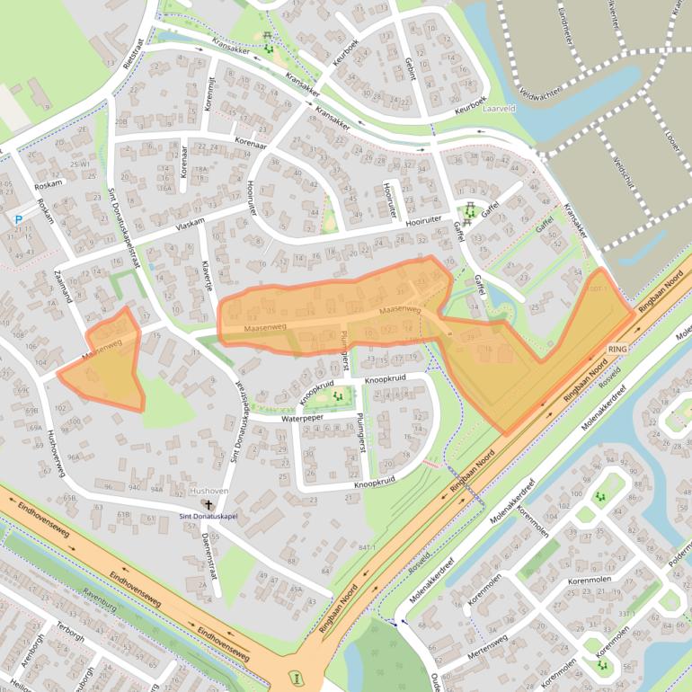 Kaart van postcodegebied 6003AH.