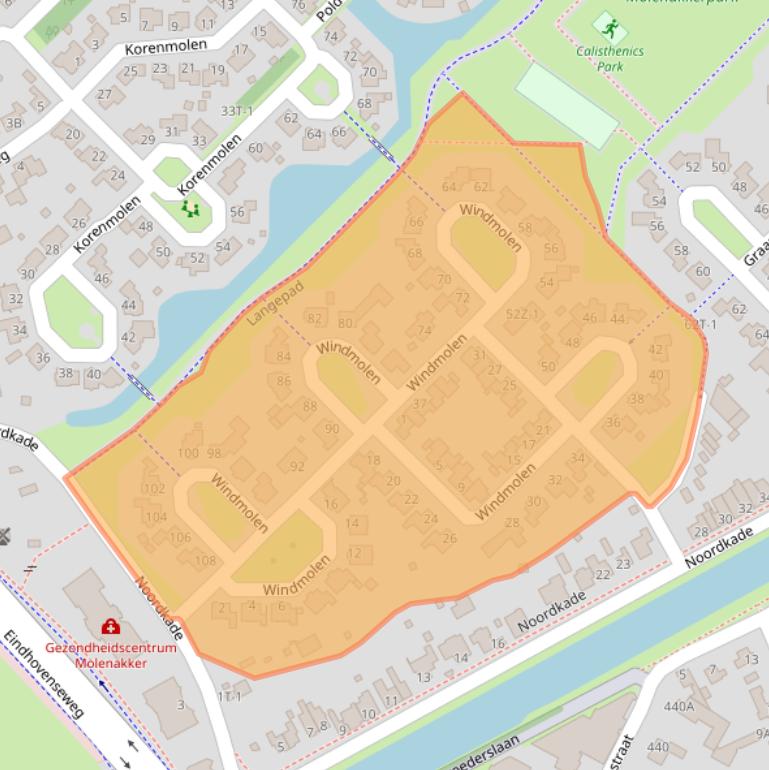 Kaart van postcodegebied 6003BK.