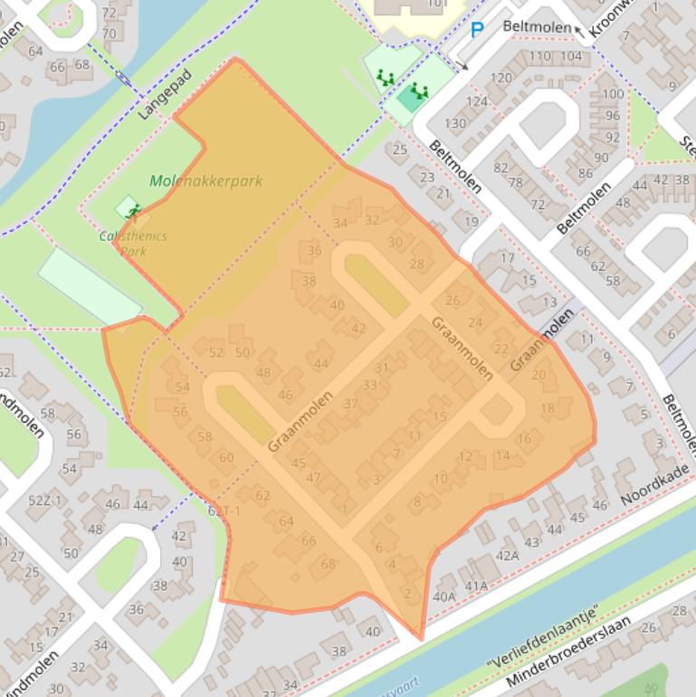 Kaart van postcodegebied 6003BL.