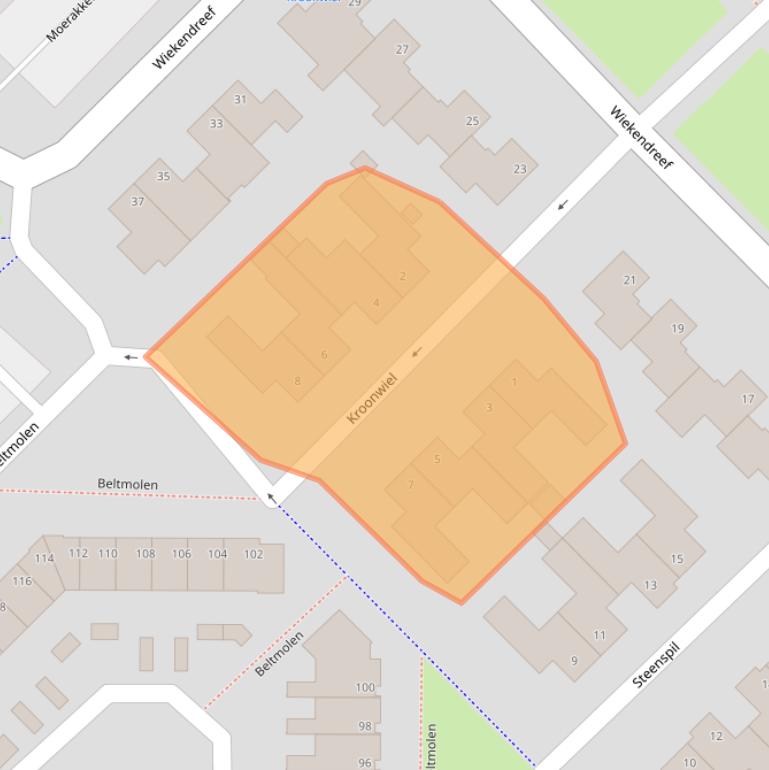 Kaart van postcodegebied 6003BT.