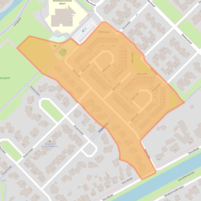 Kaart van postcodegebied 6003BW.