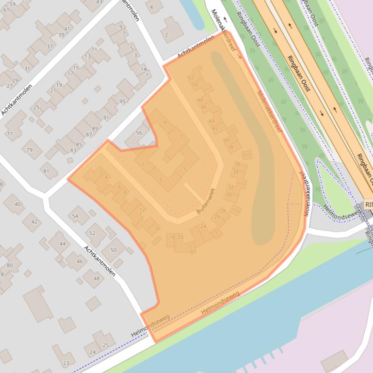 Kaart van postcodegebied 6003CS.