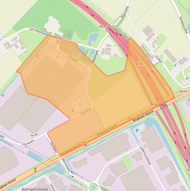 Kaart van postcodegebied 6003DZ.