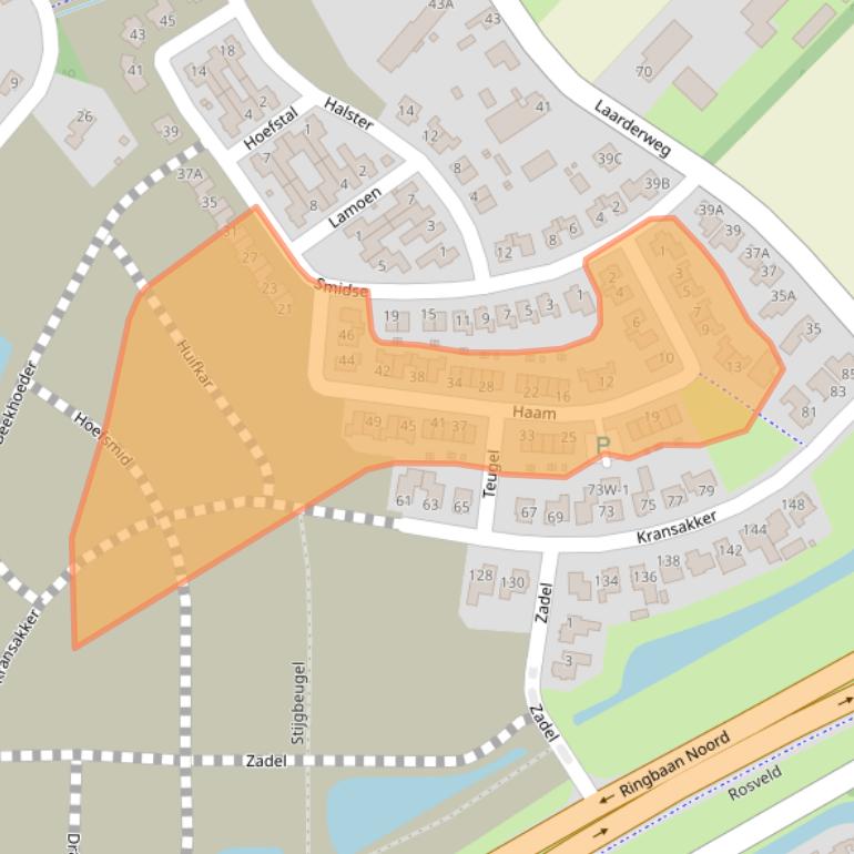 Kaart van postcodegebied 6003GG.