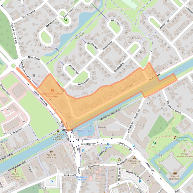 Kaart van postcodegebied 6003ND.