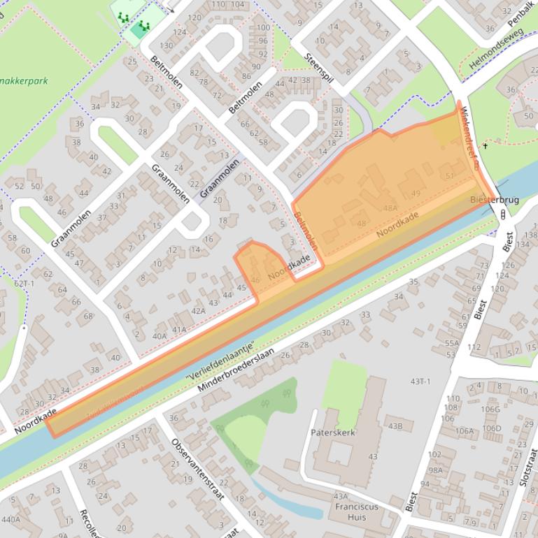 Kaart van postcodegebied 6003NG.