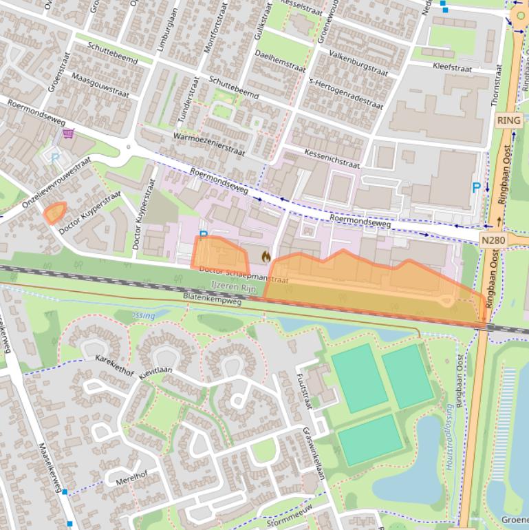 Kaart van postcodegebied 6004AD.