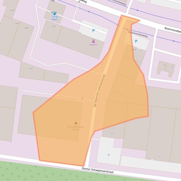 Kaart van postcodegebied 6004AM.