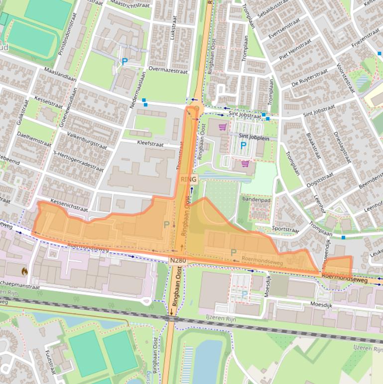 Kaart van postcodegebied 6004AR.