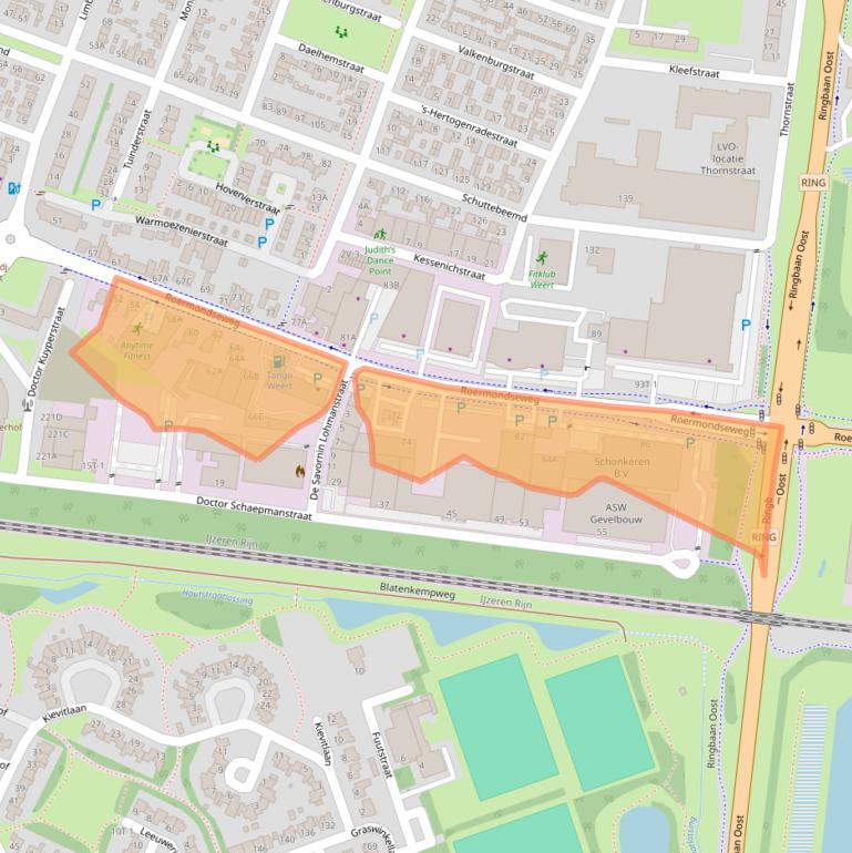 Kaart van postcodegebied 6004AT.
