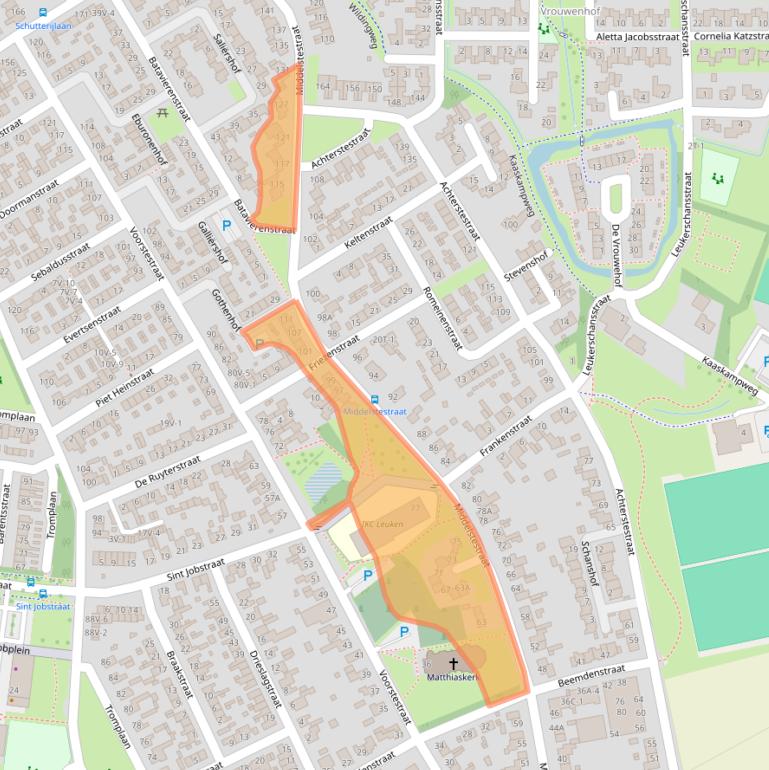 Kaart van postcodegebied 6004BH.