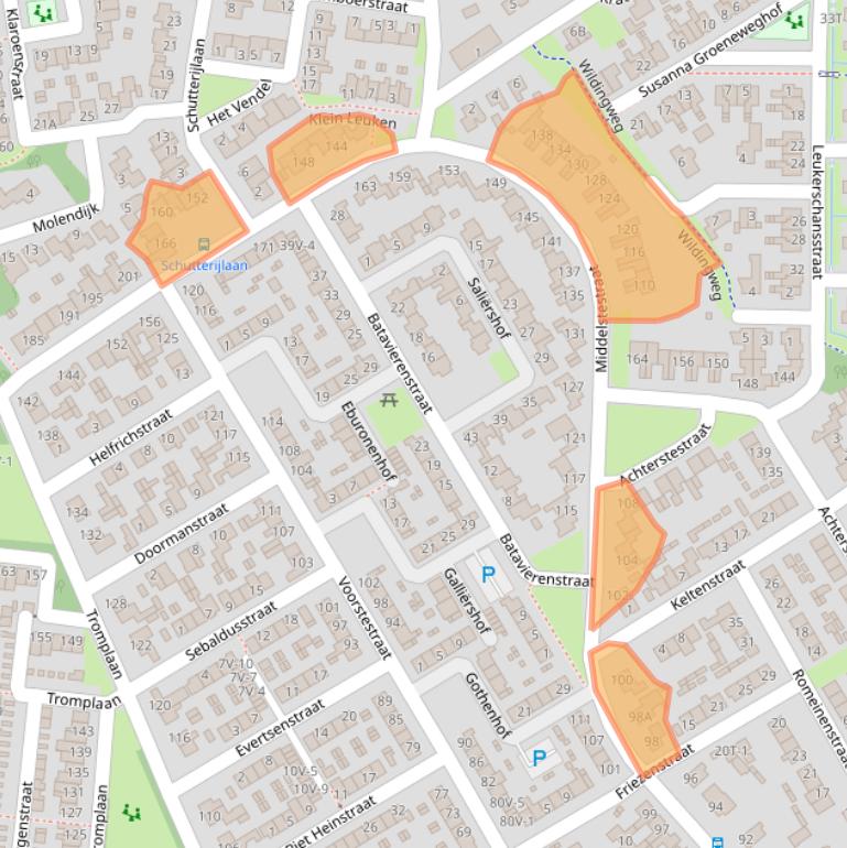 Kaart van postcodegebied 6004BM.