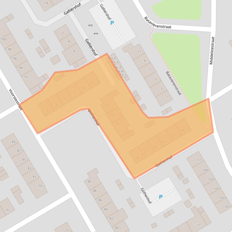 Kaart van postcodegebied 6004BW.