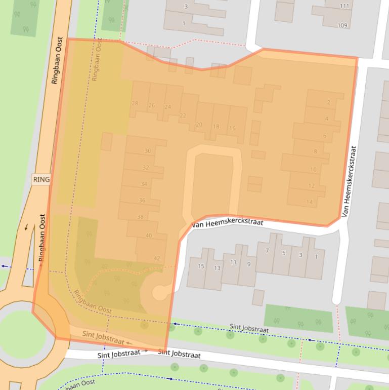 Kaart van postcodegebied 6004BX.