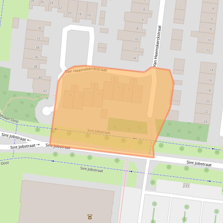 Kaart van postcodegebied 6004BZ.