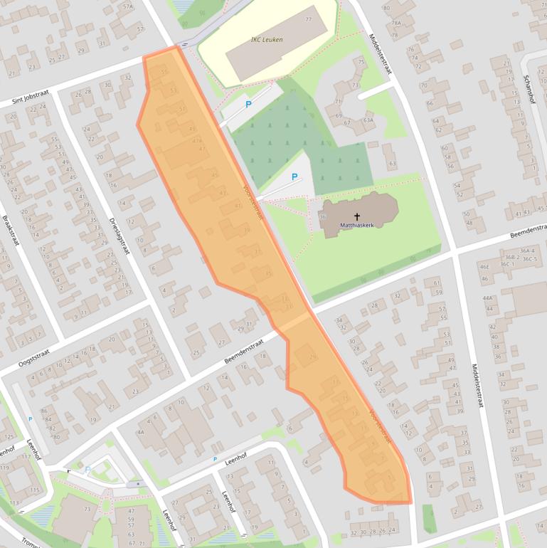 Kaart van postcodegebied 6004CA.