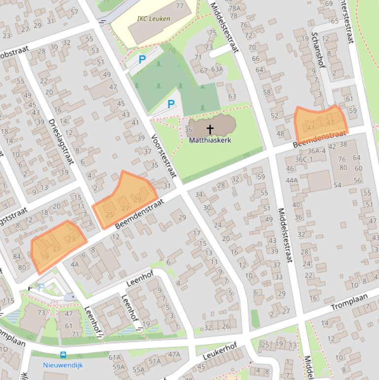 Kaart van postcodegebied 6004CS.