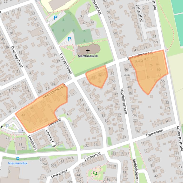 Kaart van postcodegebied 6004CT.