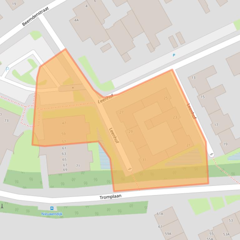 Kaart van postcodegebied 6004EB.