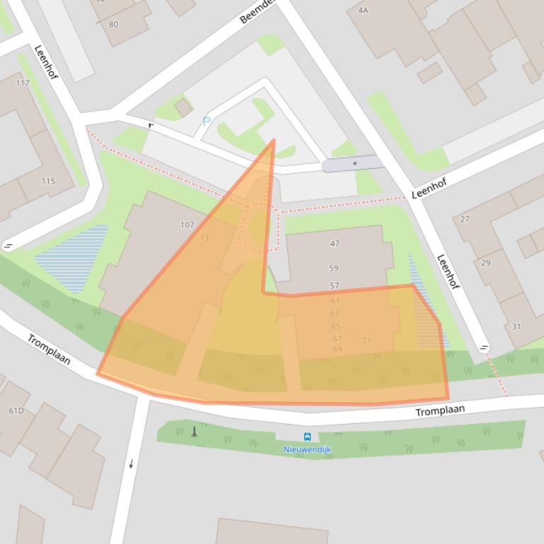 Kaart van postcodegebied 6004EC.