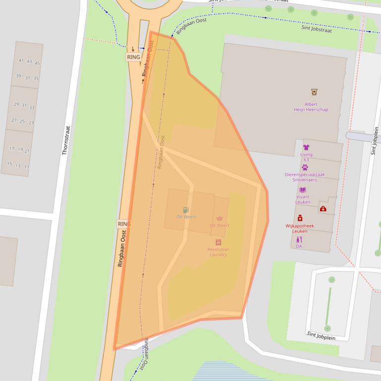 Kaart van postcodegebied 6004EZ.