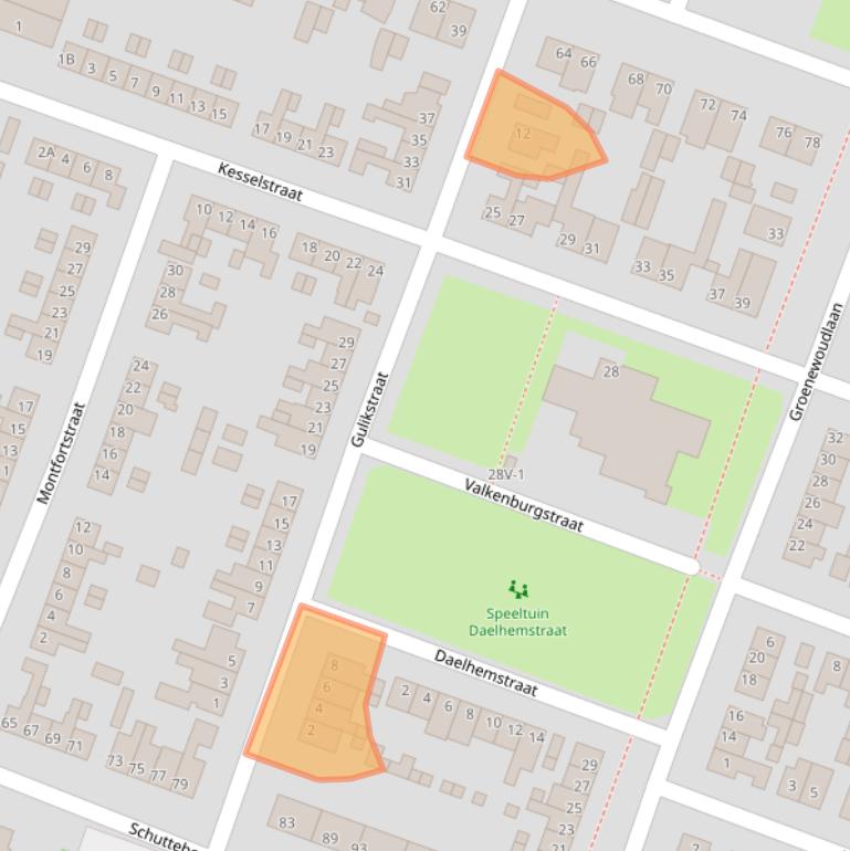 Kaart van postcodegebied 6004GK.