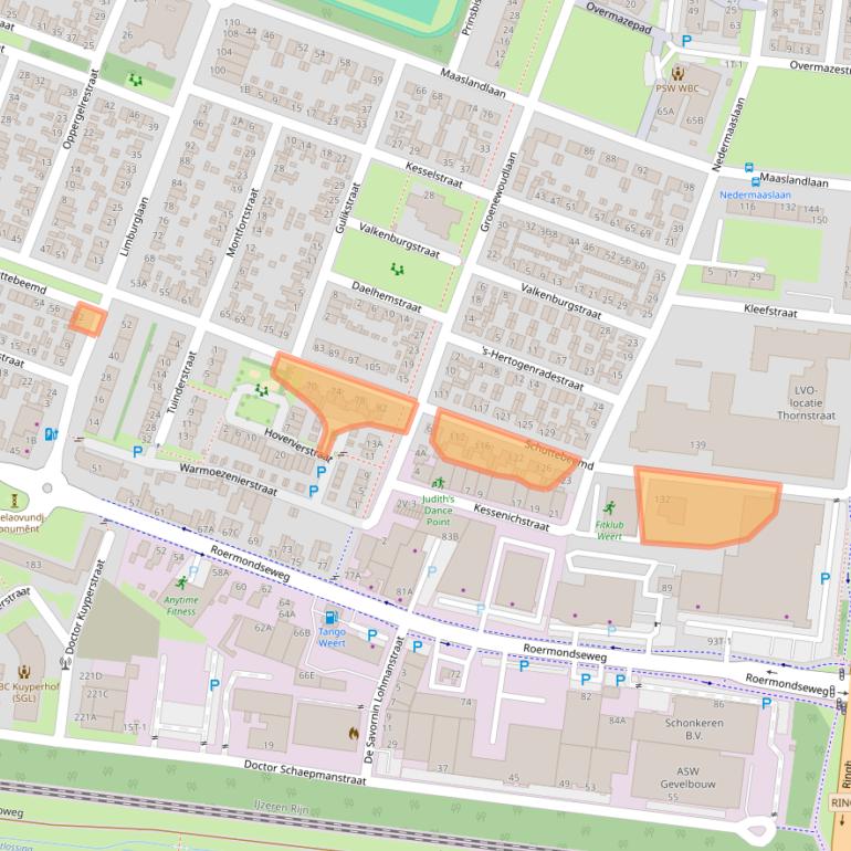 Kaart van postcodegebied 6004GV.