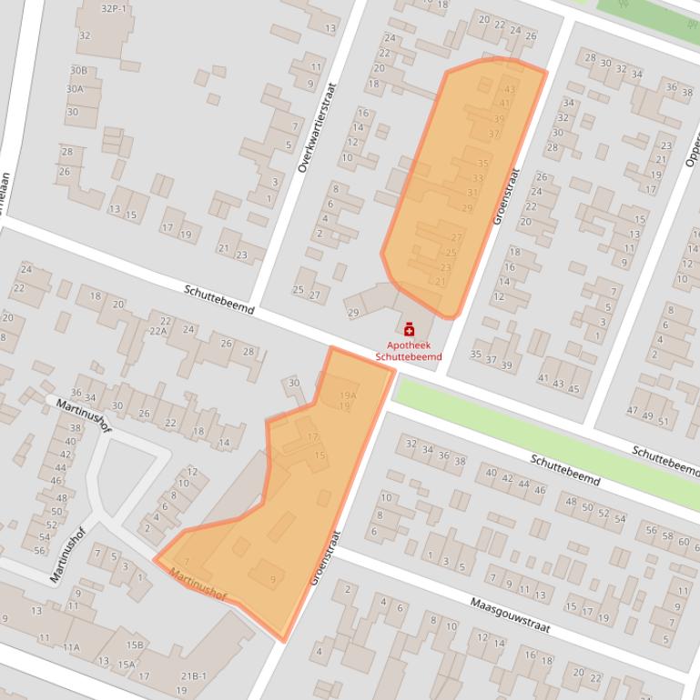 Kaart van postcodegebied 6004GW.