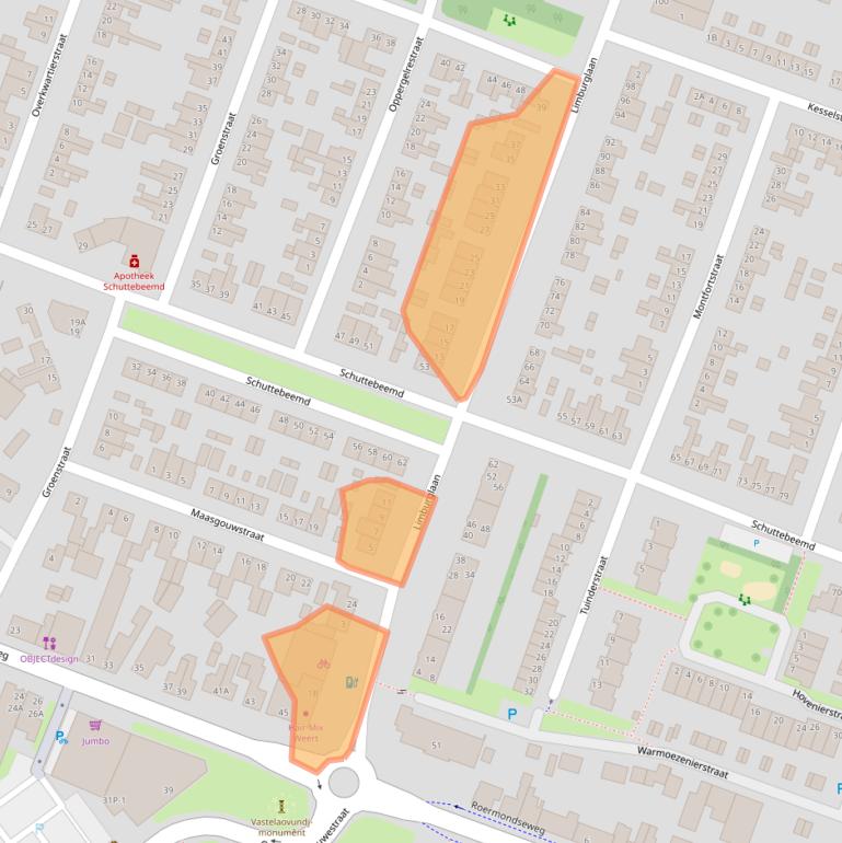 Kaart van postcodegebied 6004HA.