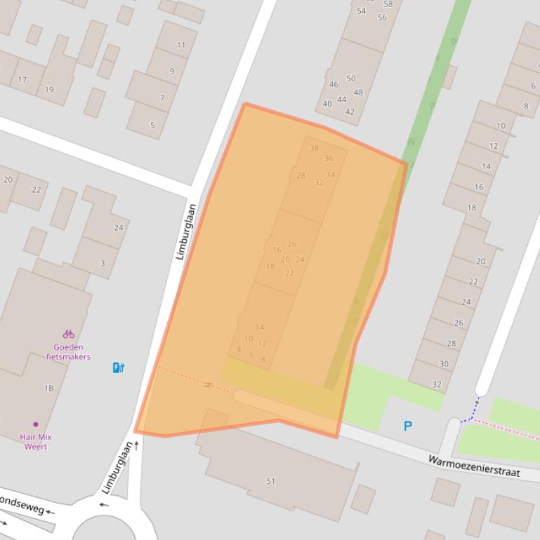 Kaart van postcodegebied 6004HC.