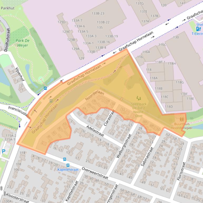 Kaart van postcodegebied 6004HV.