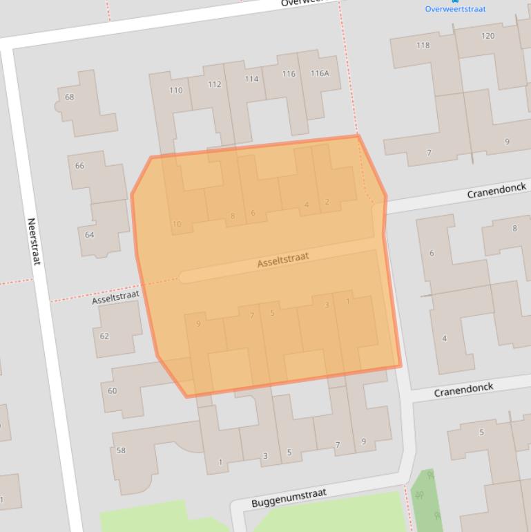 Kaart van postcodegebied 6004KH.