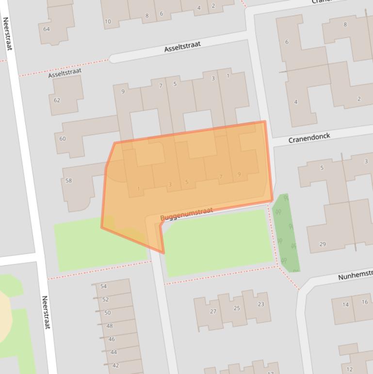 Kaart van postcodegebied 6004KJ.