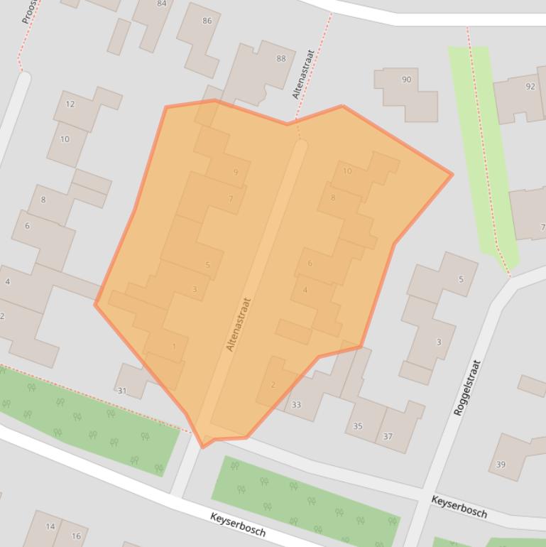 Kaart van postcodegebied 6004KS.