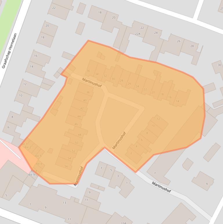 Kaart van postcodegebied 6004LE.