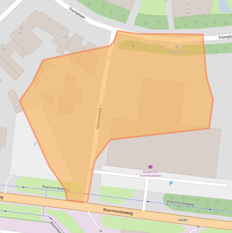 Kaart van postcodegebied 6004NX.