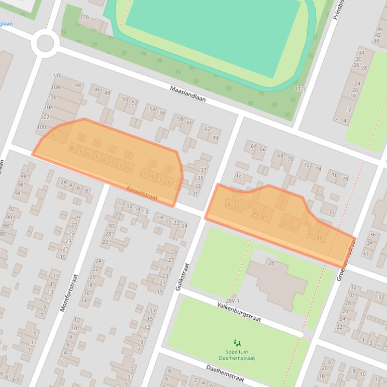 Kaart van postcodegebied 6004TV.